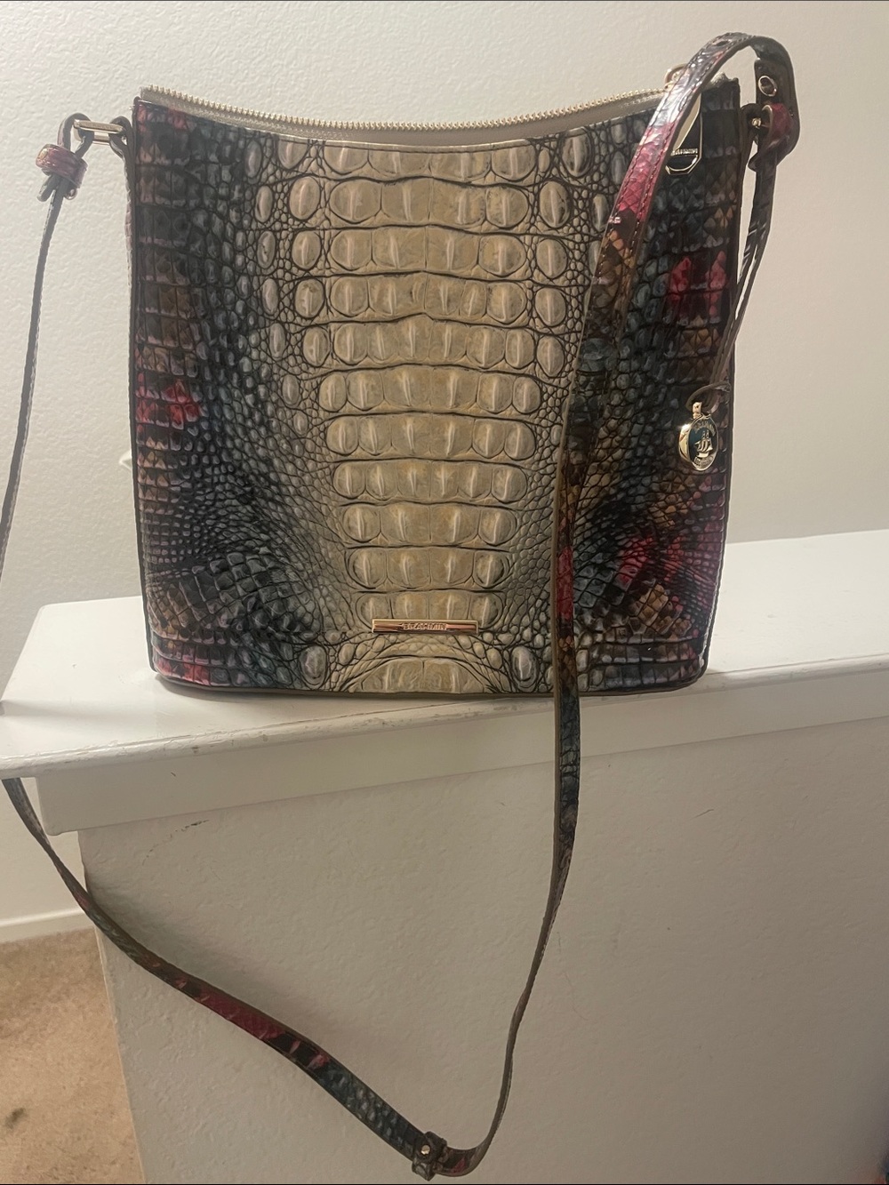 Brahmin Ombre’ Croc-Embossed Multi-Color Crossbody Katie Bag